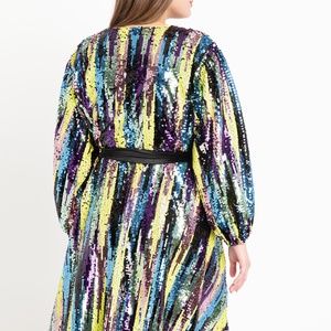 Eloquii Sequin Wrap Dress